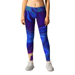 ABSTRACT 11 Leggings | Palette, Marble, Wall, Painting, Blue, Fashion, Rainbow, Popular, Night, Bedroom 