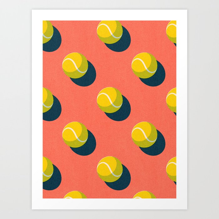 BALLS Tennis - clay court - pattern Art Print