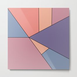 sky palette on abstract geometrical patchwork  Metal Print