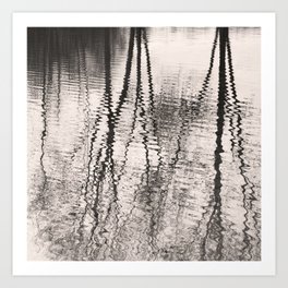 Mirroring. Lake reflections of trees. Art Print