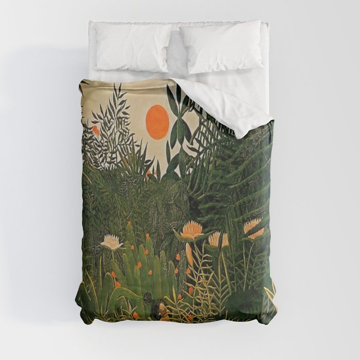 Henri Rousseau - Negro Attacked by a Tiger  Duvet Cover
