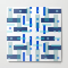 Blue Block City "Geometric Works" Metal Print
