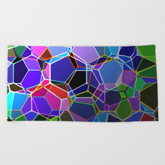 Geometric Genetics - Metallic, abstract, geometric pattern Beach Towel