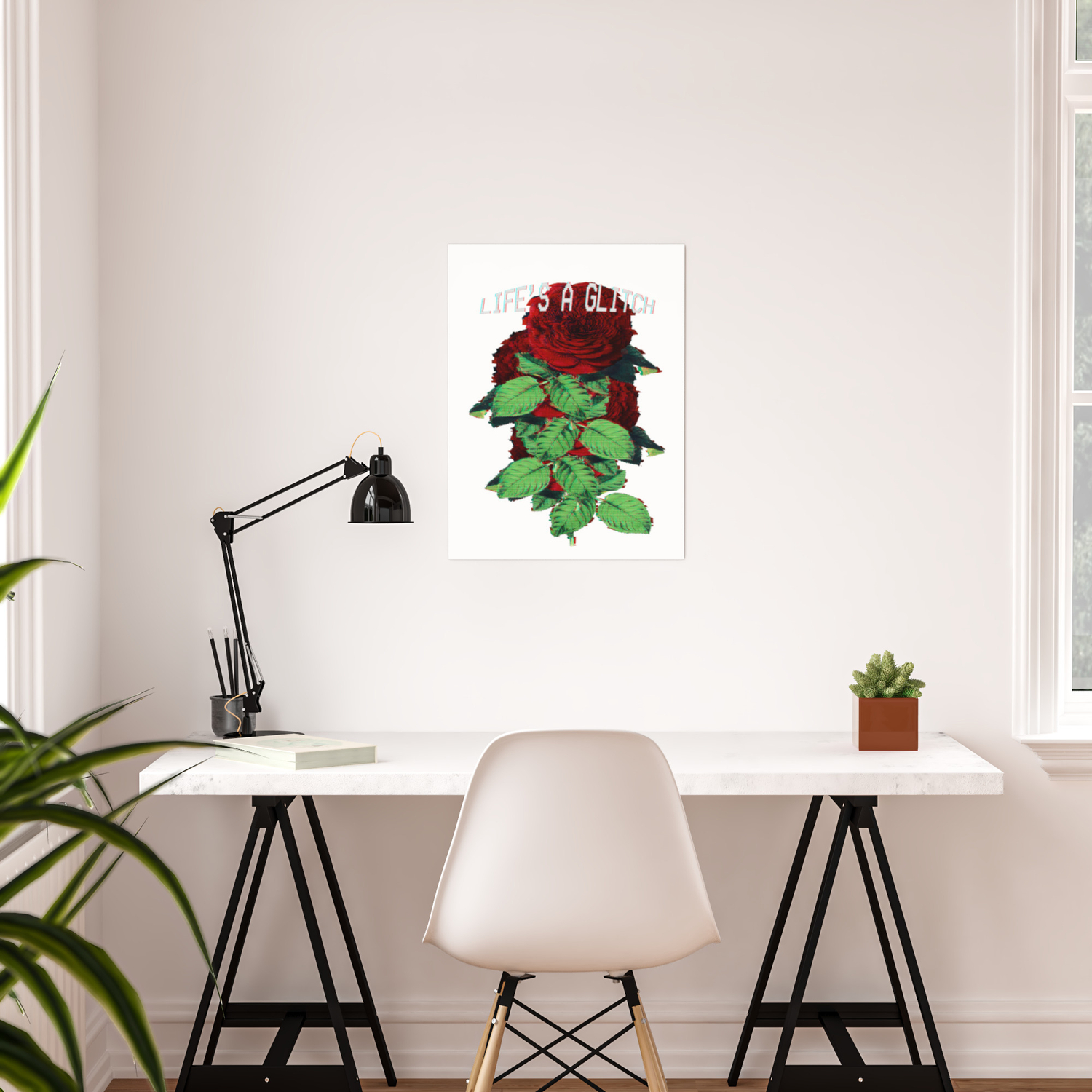 Life S A Glitch Roses Vaporwave Otaku Glitch Art Print Gif