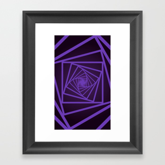 Black & Purple Color Psychedelic Design Framed Art Print