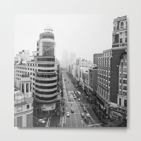 Gran Via in Madrid Metal Print