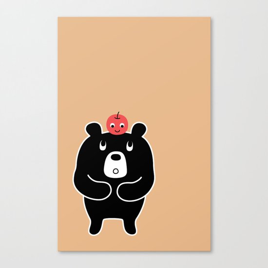 Apple Bear Canvas Print