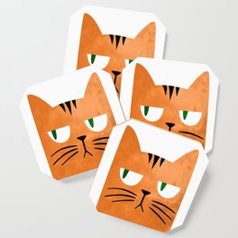 Orange cat with attitude Coaster