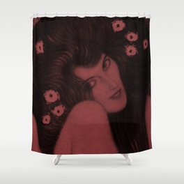 Gustav Klimt Beethoven Frieze Redhead Woman with Red Hair  Shower Curtain