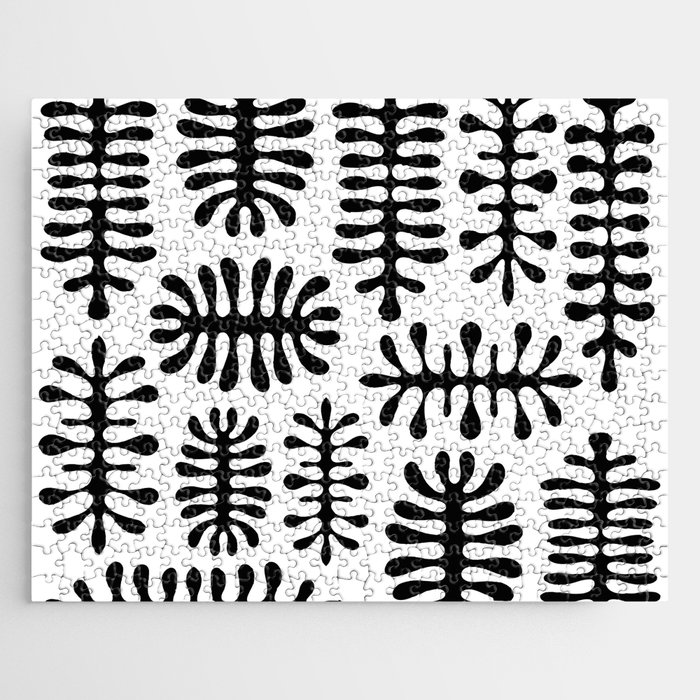 White and black seaweed inspired by Matisse Jigsaw Puzzle