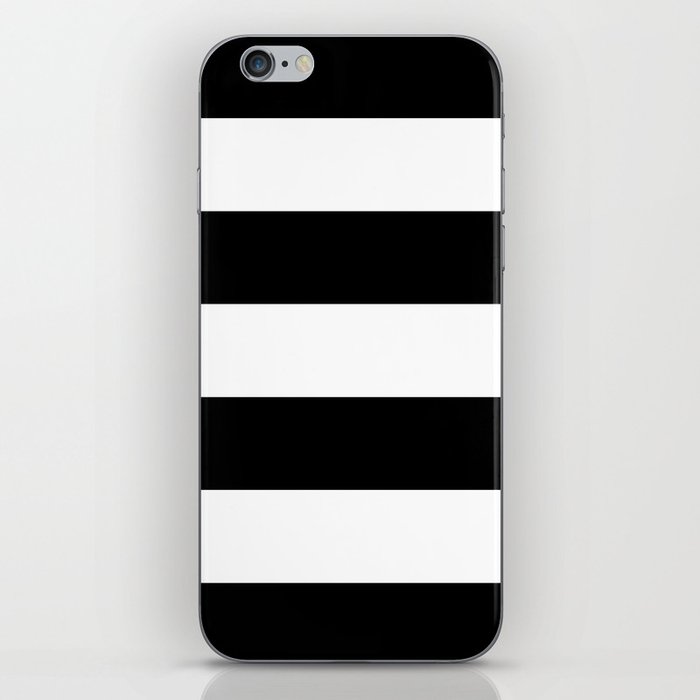 Stripe Black And White Horizontal Line Bold Minimalist Cabana Stripes Lines Drawing iPhone Skin