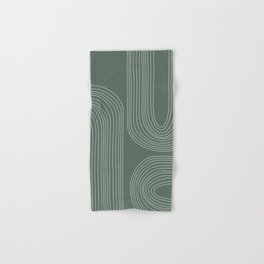 Hand drawn Geometric Lines in Forest Green 3 Hand & Bath Towel