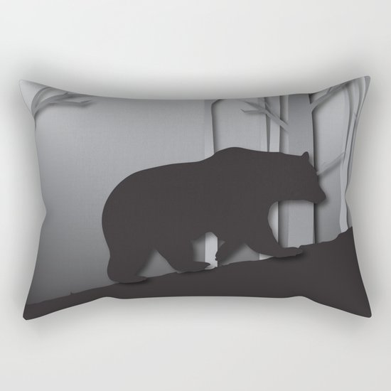 Walking Bear Rectangular Pillow