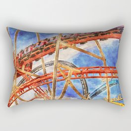 Fun on the roller coaster, close up Rectangular Pillow
