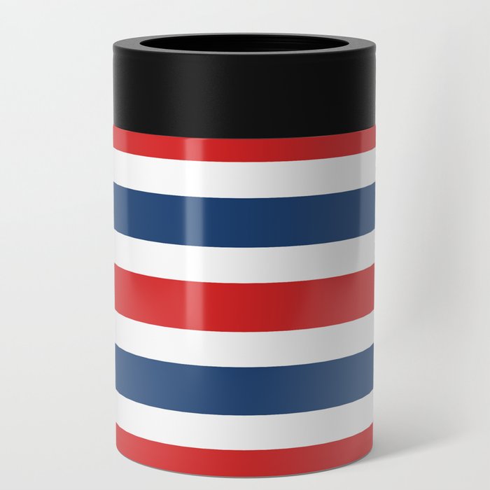 Red, Blue And White Stripes Modern Collection Can Cooler