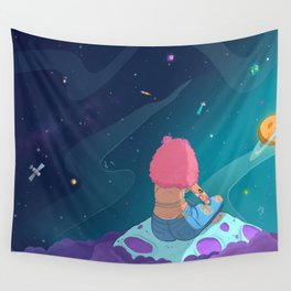i need space // girl on planet  Wall Tapestry