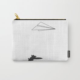 Paper Airplane Dreams Carry-All Pouch | Illustration, Shadows, Mobii, Aviation, Digital, Drawing, Popart, Funny, Black and White, Planes 