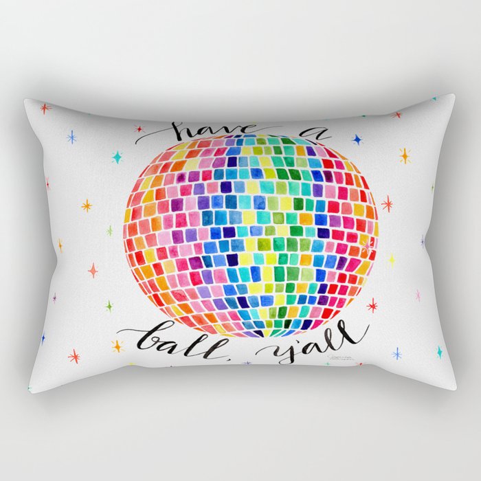 Have a (Disco) Ball, Y'all - Color Sparkles Background Rectangular Pillow