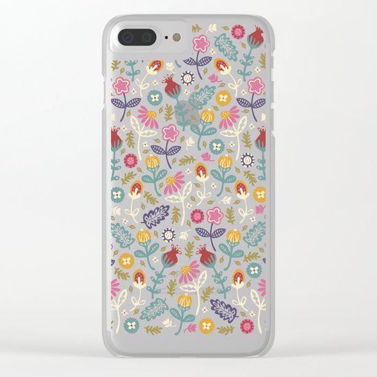 Ditsy Flowers Clear iPhone Case