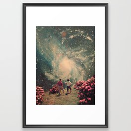 There will be Light in the End Framed Art Print | Stars, Graphicdesign, Vintage, Beautiful, Curated, Floral, Digital, Color, Space, Surreal 