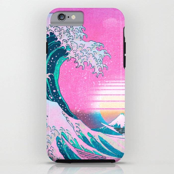 Vaporwave Aesthetic Great Wave Off Kanagawa Sunset iPhone ...