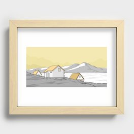 Houses in the cold Recessed Framed Print