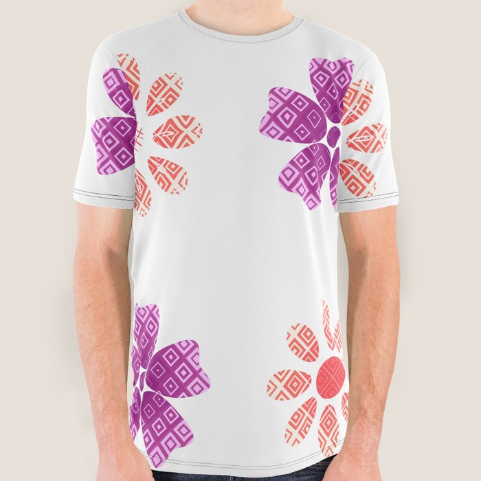 Purple and red graphic tee online