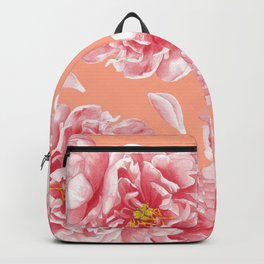 Peonies n.1 Backpack | Watercolour, Romantic, Peonies, Cute, Pastel, Pattern, Bouquet, Summer, Love, Pink 