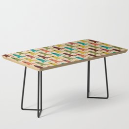 Space Age Rocket Ships - Atomic Age Mid-Century Modern Pattern in Mid Mod Colors on Beige Coffee Table
