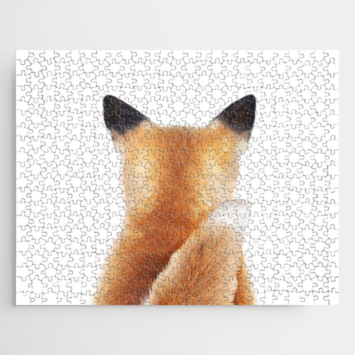 Baby Fox Tail, Fox Cub, Woodland Animals, Kids Art, Baby Animals Art Print By Synplus Jigsaw Puzzle