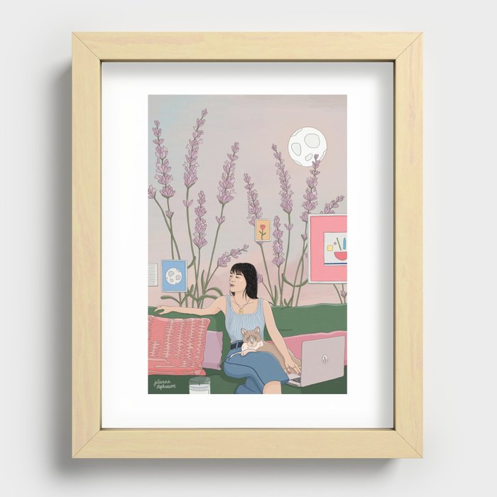 Work From Home Recessed Framed Print