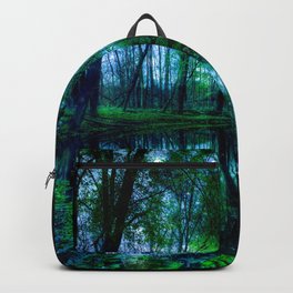 Enchanted Forest Lake Green Blue Backpack | Green, Enchanted, Enchantedseries, Galaxy, Lake, Fantasywallart, Forest, Landscape, Magicalforest, Fantasy 