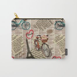 Seamless Paris vintage newspaper background Carry-All Pouch