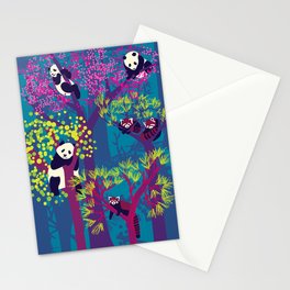 Both Species of Panda - Blue Stationery Cards