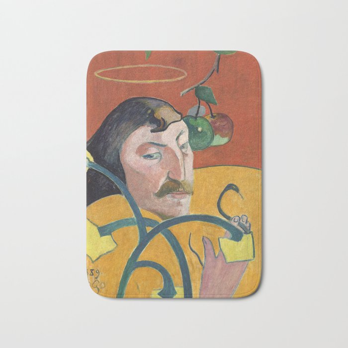 Self-Portrait with Halo and Snake by Paul Gauguin Bath Mat