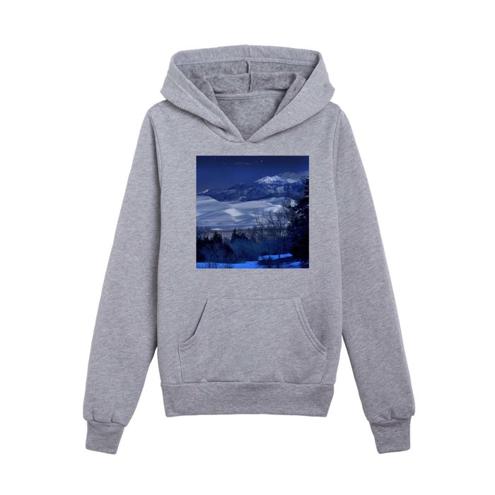 Winter Mountain Forest Kids Pullover Hoodie