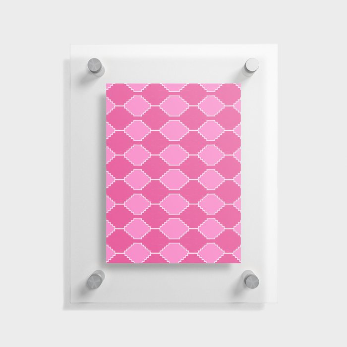 Feminine Pink Southwest Kilim Pattern Floating Acrylic Print