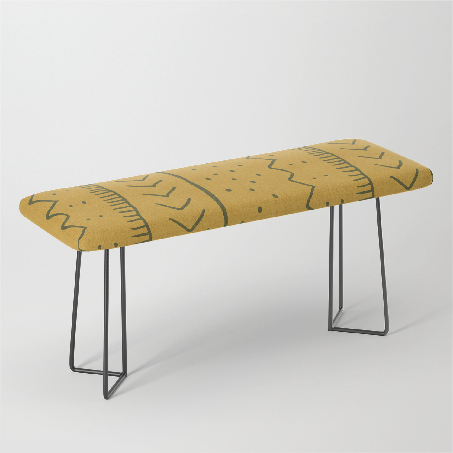 Moroccan Stripe In Mustard Yellow Bench By Beckybailey1 Society6