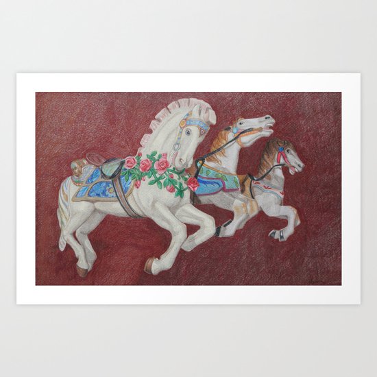Carousel Race Art Print