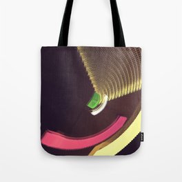 Abstract Geometric Digital Illustration in Purple Pink Yellow & Green Tote Bag