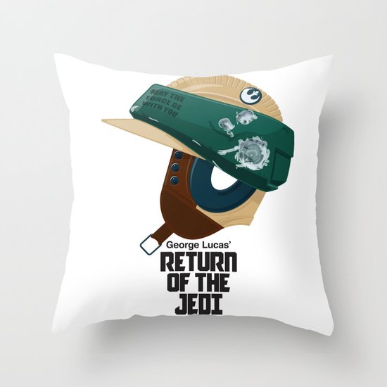 Full Metal Jedi - Vintage Version Throw Pillow