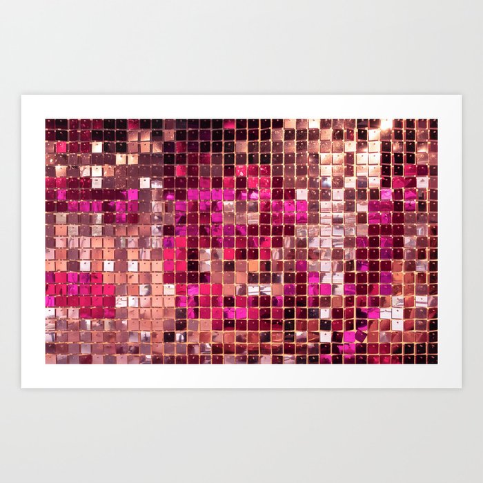 Metallic Hot Pink Sequins Art Print