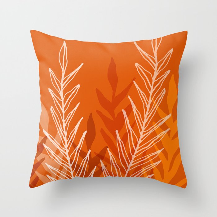 Late Summer Meadow Abstract Botanical Throw Pillow