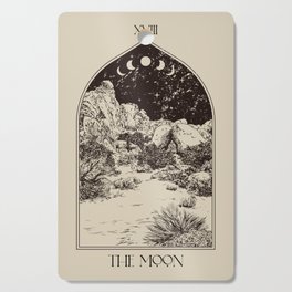 The Moon Tarot Card Poster. Mystic Landscape. Esoteric tarot. Dark moon Cutting Board