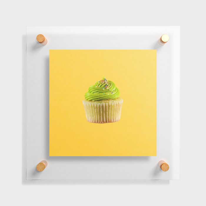 Cupcake Love | Lime Sprinkles on Sunshine Yellow Floating Acrylic Print