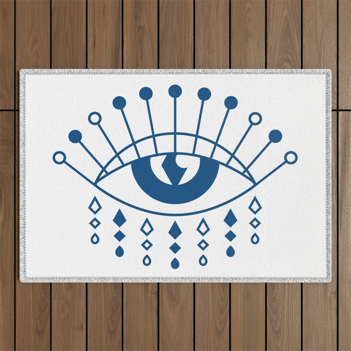 Evil eye classic blue color Outdoor Rug