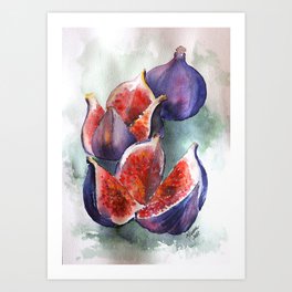 Fig Watercolor Fruits Art Print