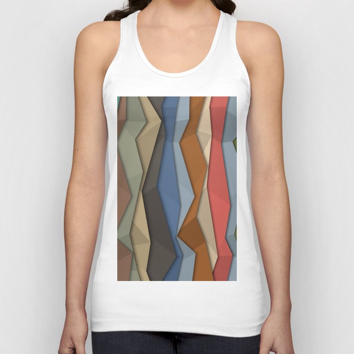  Vertical Colorful Wave Modern Abstract Art  Tank Top