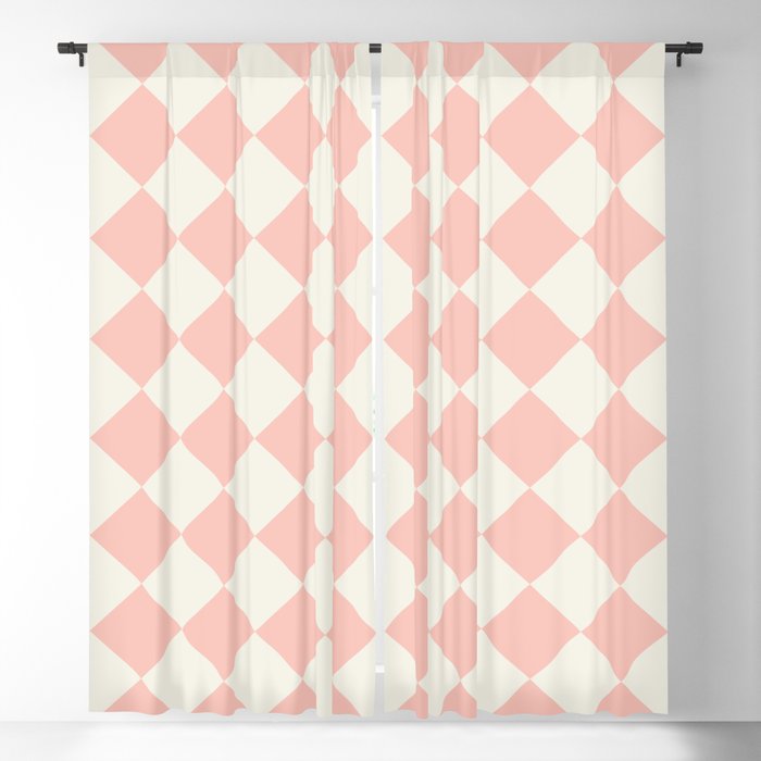 Pastel Pink Jester Vintage Pattern on Antique White Background  Blackout Curtain
