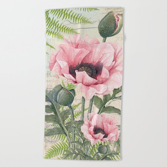 Vintage Flowers #24 Beach Towel